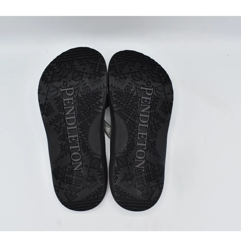 Pendleton Mens Size 11 Gray Blue Southwestern Flip Flop Sandals Thongs Shoes
